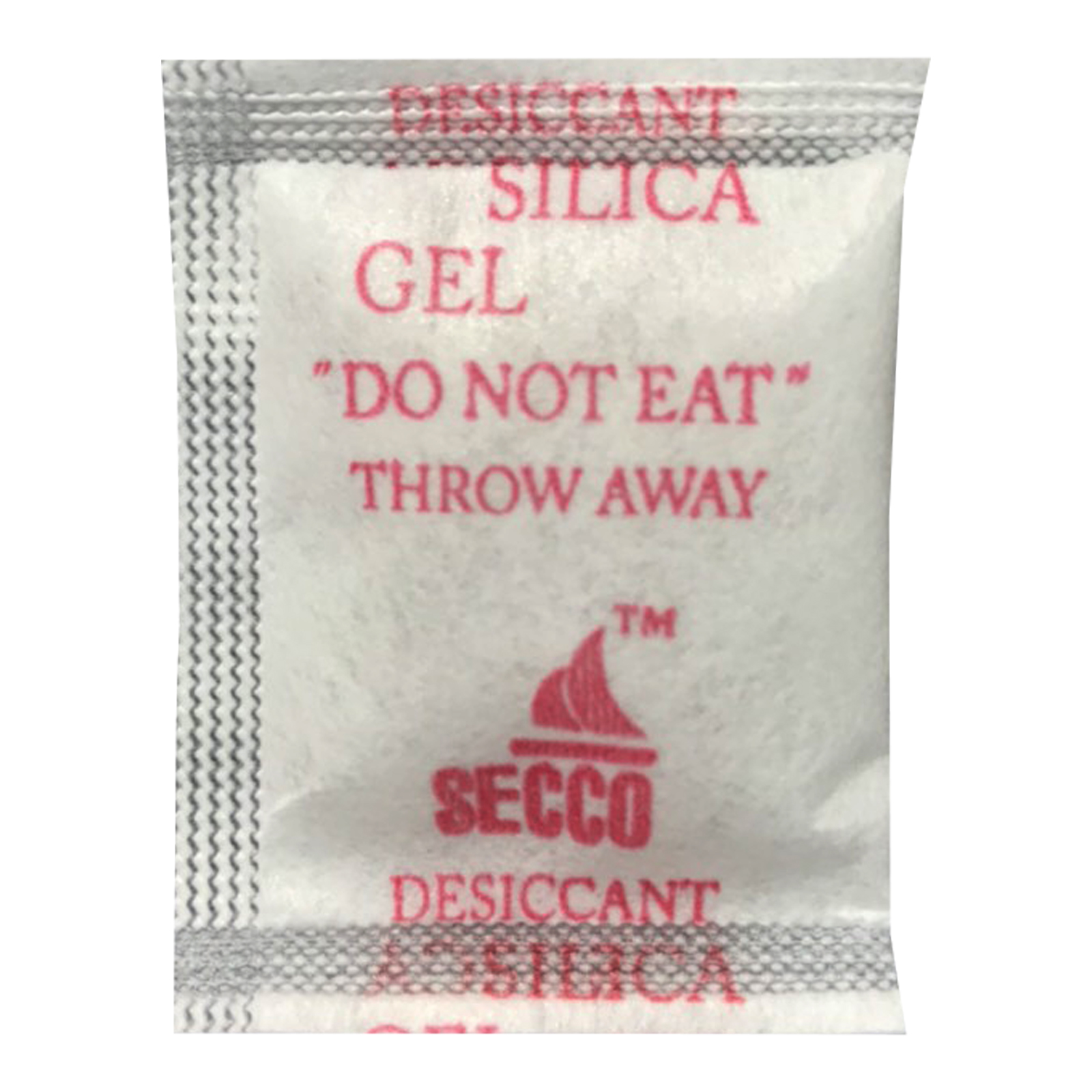 Túi hút ẩm Secco silica gel 3gr (bảo quản máy ảnh/máy quay) - 1kg (333 túi) - Chính hãng - Vải trắng - Chữ to đỏ logo 2 mặt