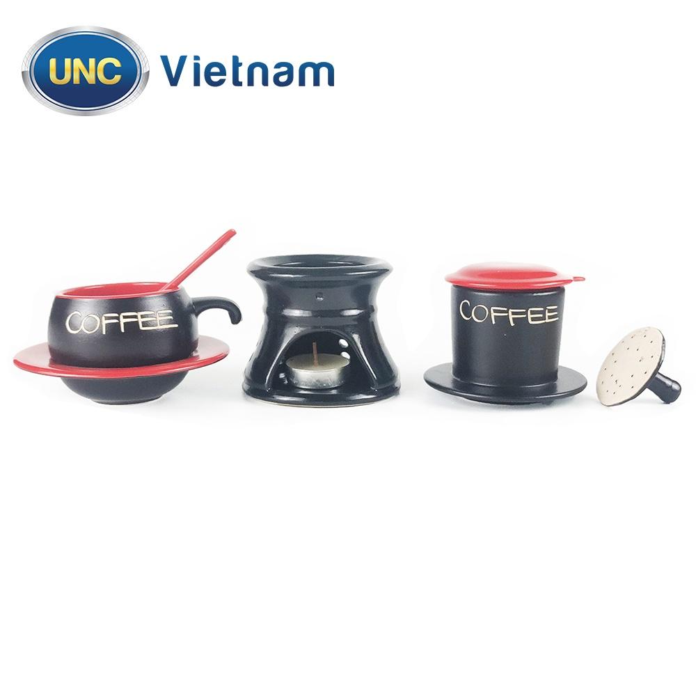 Bộ Phin Cà Phê Sứ UNC Việt Nam - Sử dụng chân đốt giữ nhiệt, nhiều màu sắc, đủ món, pha cafe sẽ ngon hơn