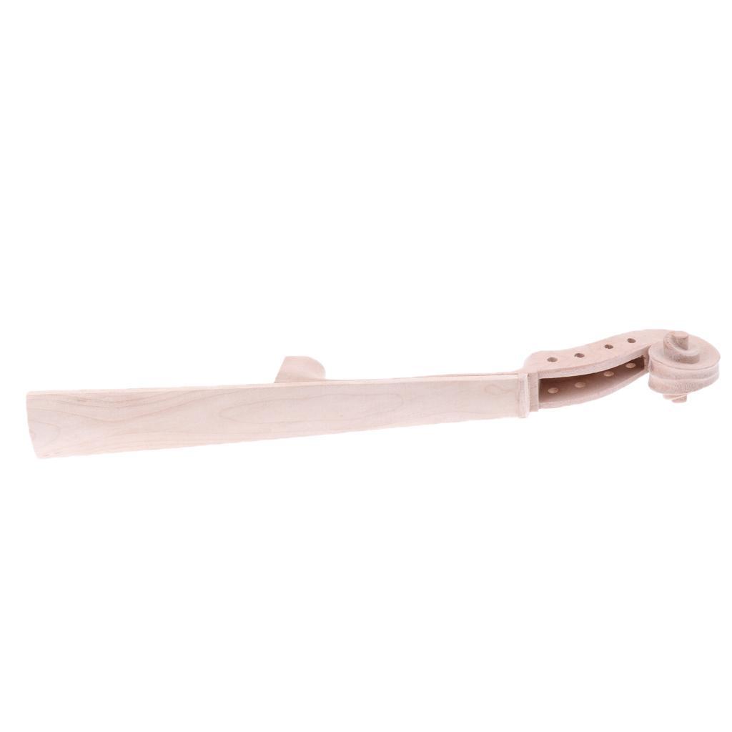 Unfinished 4/4 Violin Neck+Fingerboard Fretboard Set Violin Headstock