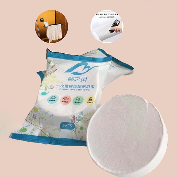Khăn Tắm Nén Du Lịch Bằng Cotton Tiện Lợi Dùng Một Lần 70*140 cm