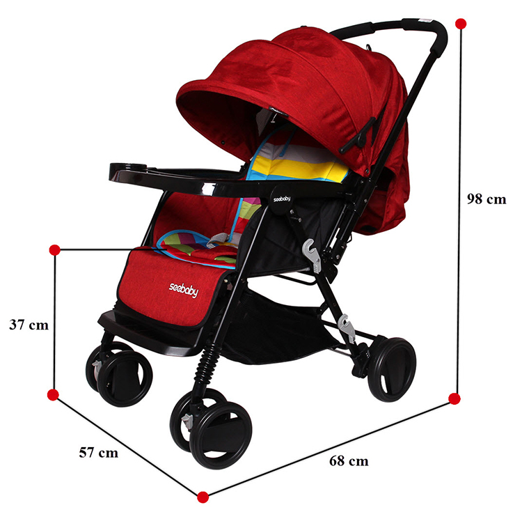 Xe Đẩy Trẻ Em 2 Chiều Seebaby T11-Red (Đỏ) - Mẫu Mới 2017