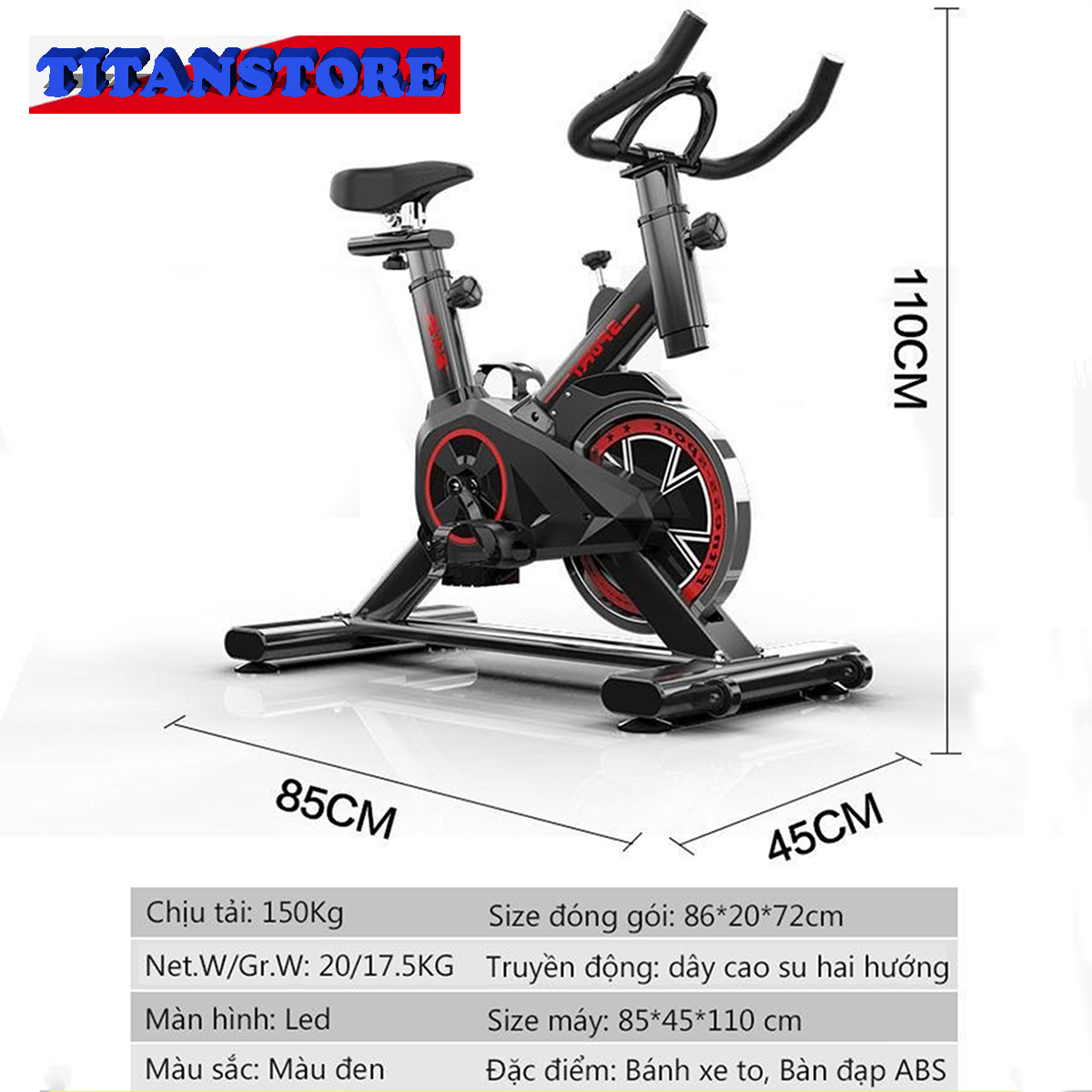 Xe Đạp Thể Dục Tại Nhà - Xe Tập Gym Tại Nhà - Kiểu dáng thể thao, Chất liệu cao cấp, Màn hình LED đa năng, Khung Thép Chắc Chắc, Không Gây Tiếng Ồn.