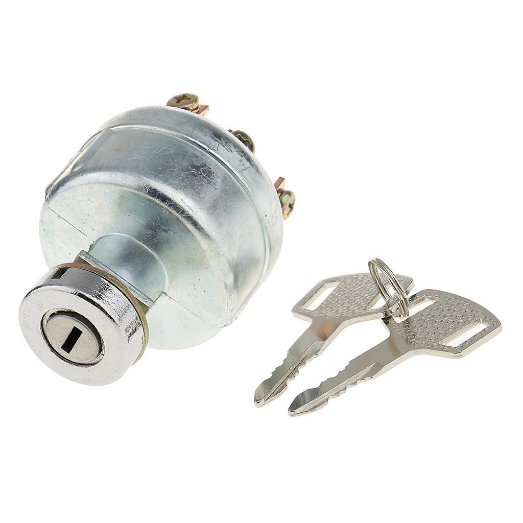 Universal 6 Terminal Ignition Switch Lock with 2 Keys for Forklift Car Truck