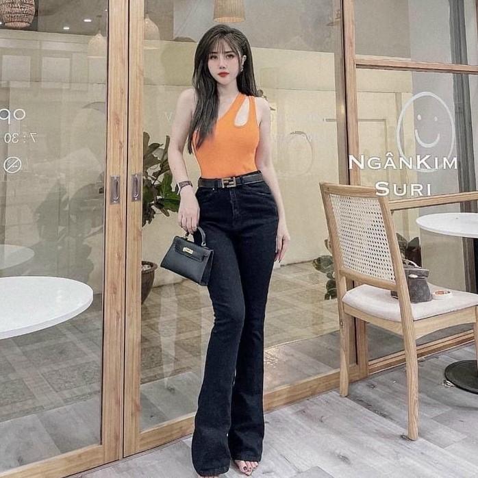 Áo kiểu sát nách khoét ngực ôm body, Áo thun khoét cổ dáng ngắn croptop PC990 - NhiNhi Shop