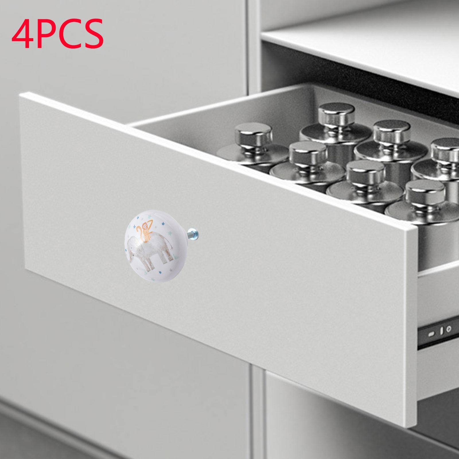 4Pcs Ceramic Drawer Knobs Cabinet Knobs for Furniture Cupboard Children Room