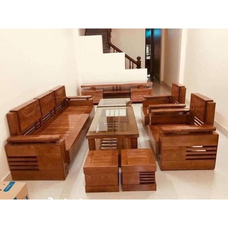 Bộ trứng đối phòng khách gỗ sồi