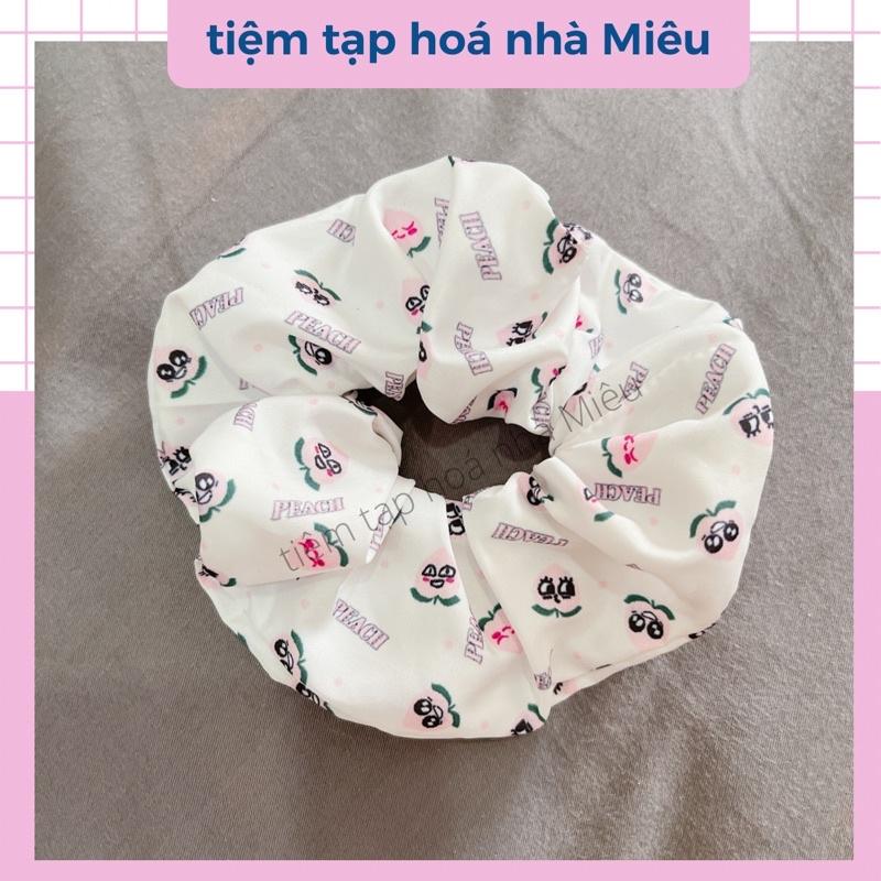 Dây cột tóc scrunchies hoạ tiết hoạt hình dễ thương