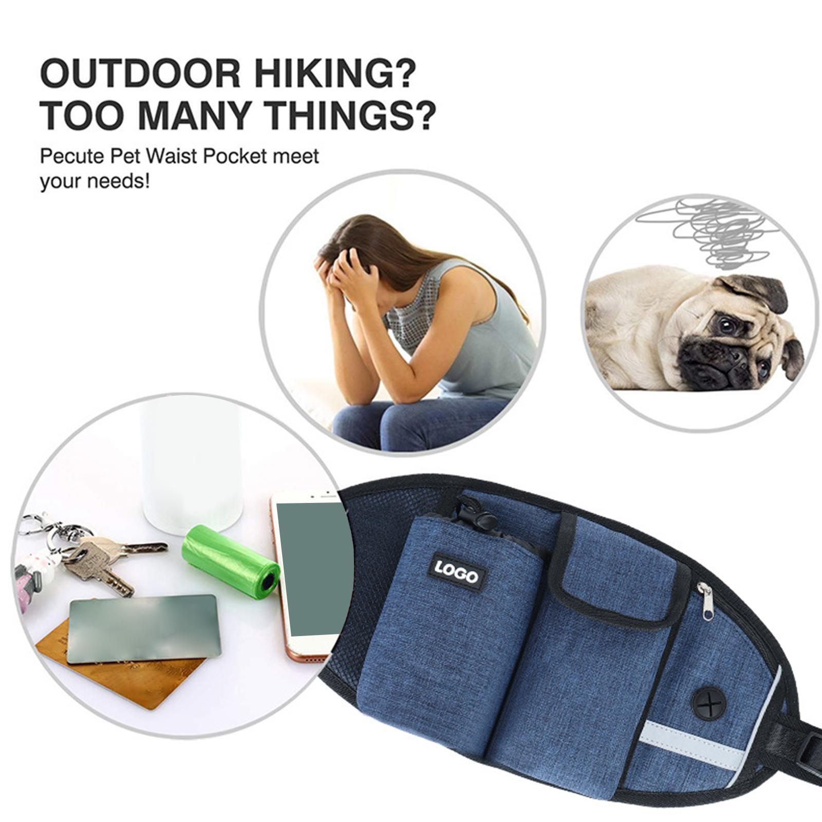 Hands Leash Running Waist Belt Pet Walking Elastic Leashes+Bag