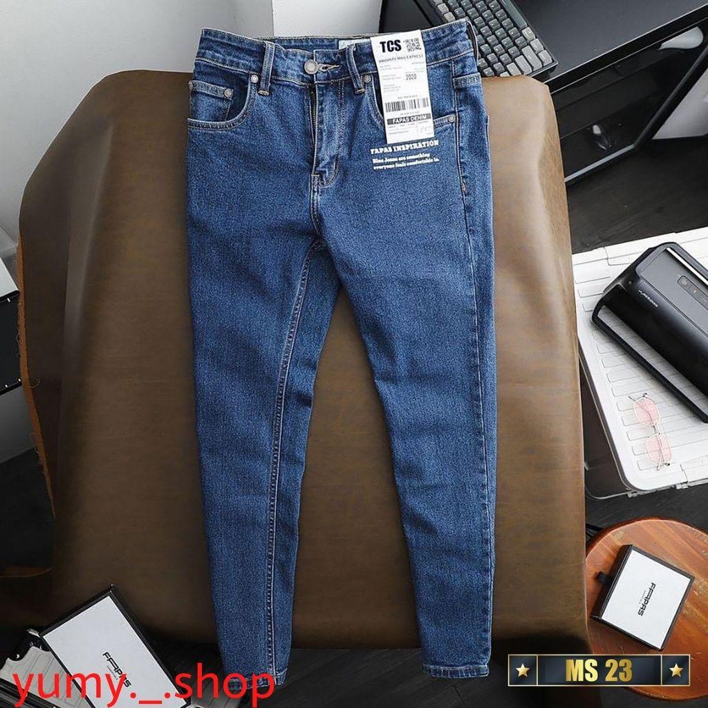 Quần jean jogger nam AD03 màu xanh nhạt trơn không rách gối chất bò cao cấp co dãn 4 chiều cực đẹp, NHIỀU MẪU MỚI