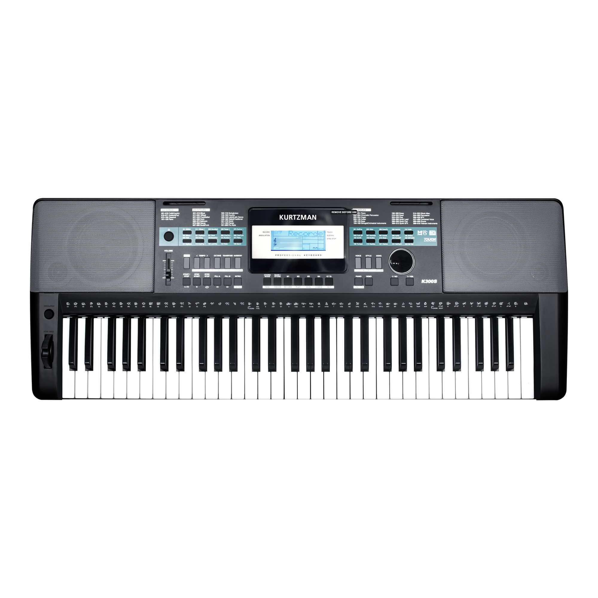 Đàn Organ điện tử, Portable Keyboard - Kzm Kurtzman K300S - Accompaniment Keyboard, Màu đen (BL) - Hàng chính hãng