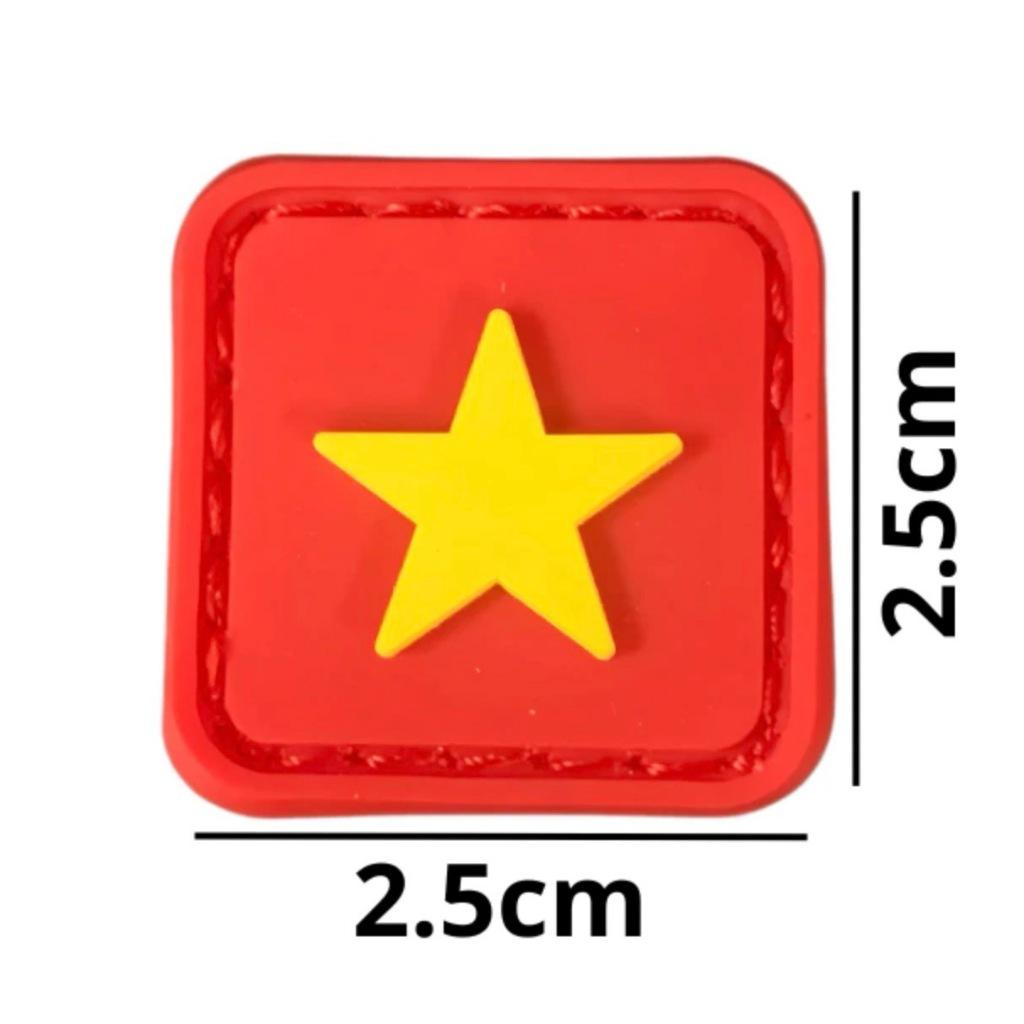 Patch_velcro cao su PVC hình cờ Việt Nam 3D dán ba lô_quần áo_túi xách