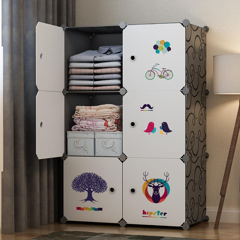 Tủ nhựa lắp ghép decal hươu độc đáo