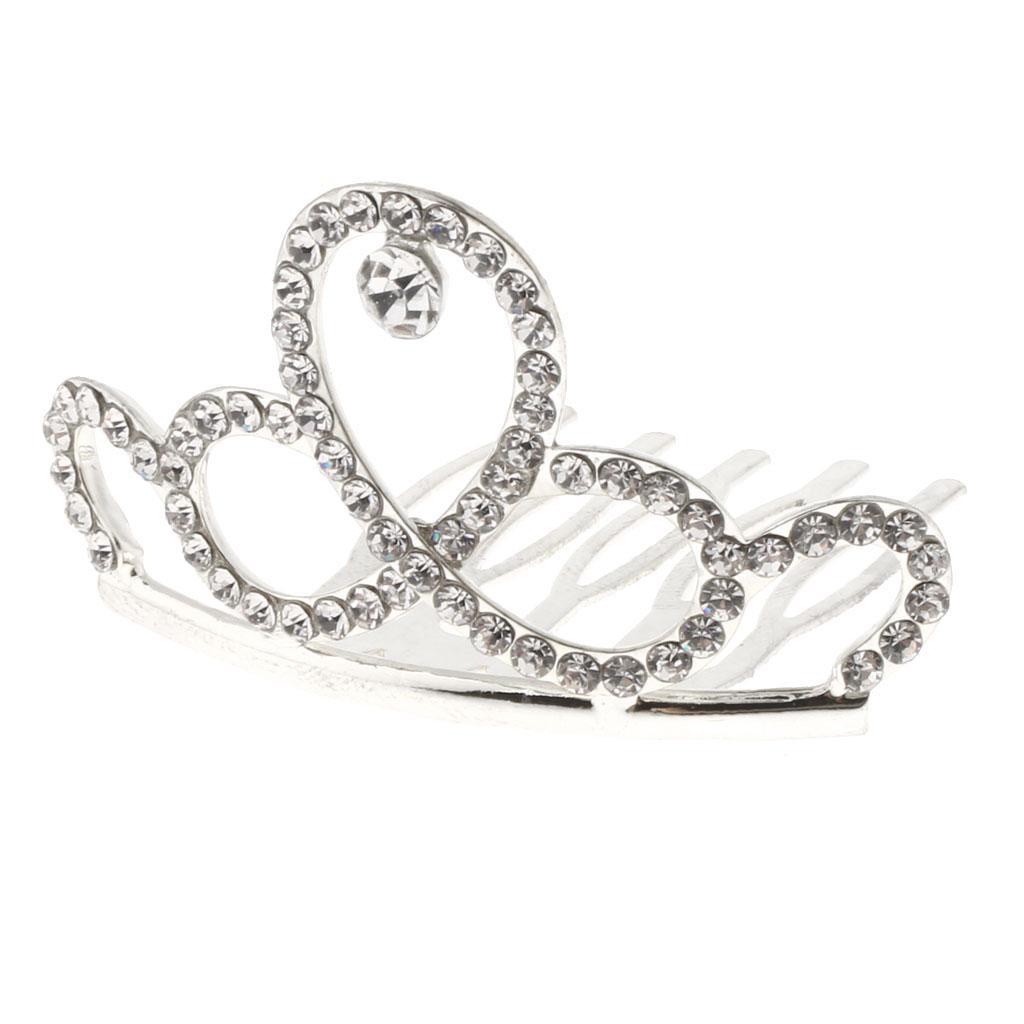 Mini Rhinestone Drop Crown Tiara Wedding Banquet Hair Jewelry Silver