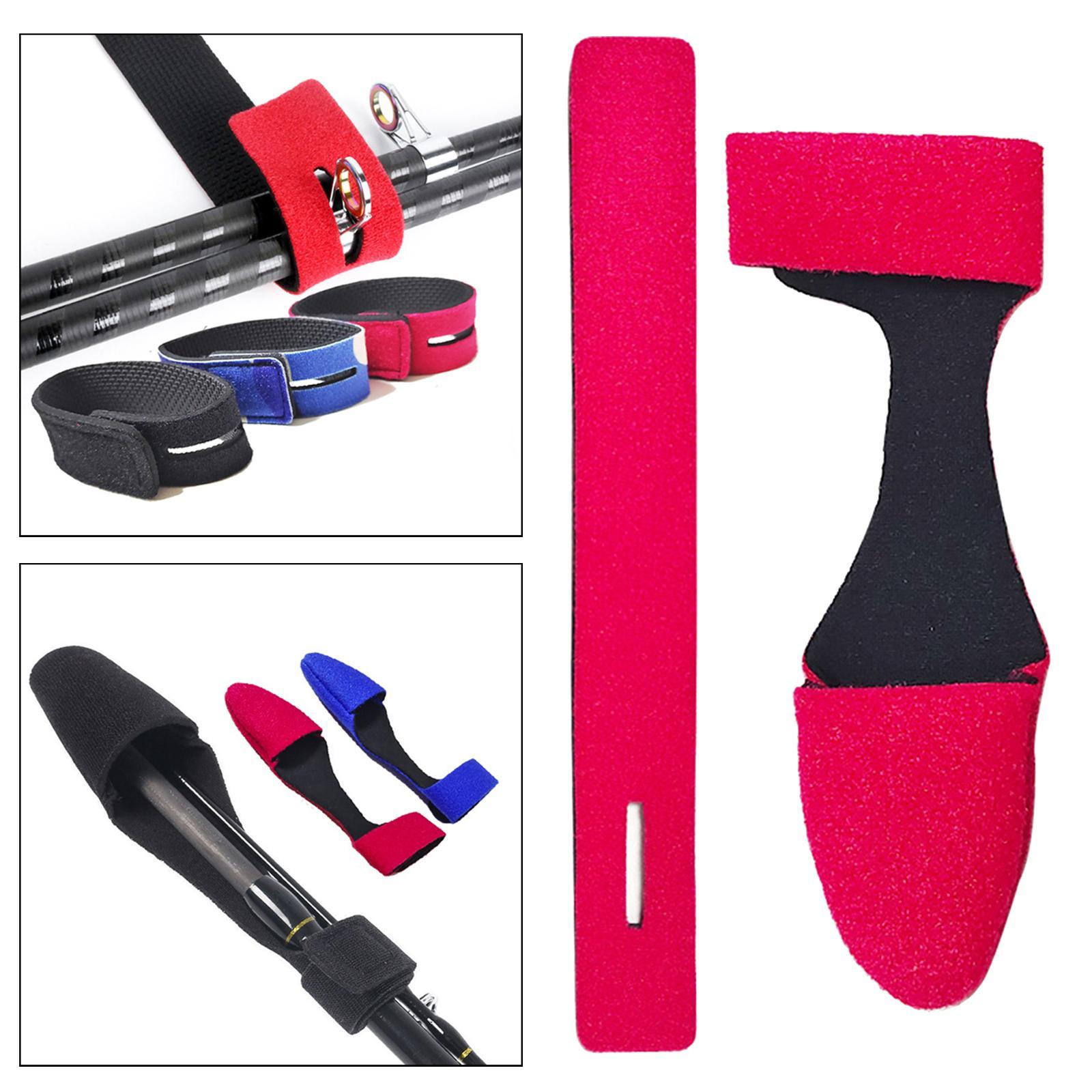 2x Fishing Rod Tip Cover and Tie Sleeve Neoprene Fishing Pole Tip Protection