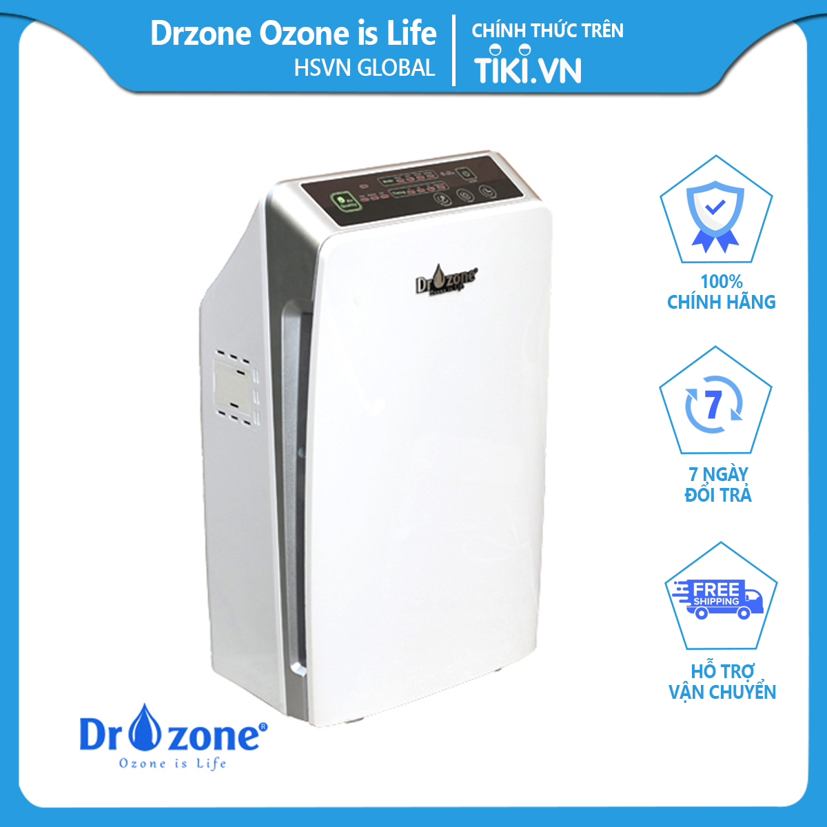 Máy lọc không khí khử mùi phòng Game DrOzone VTL02, 20m2 - 40 m2  - Hàng Chính Hãng