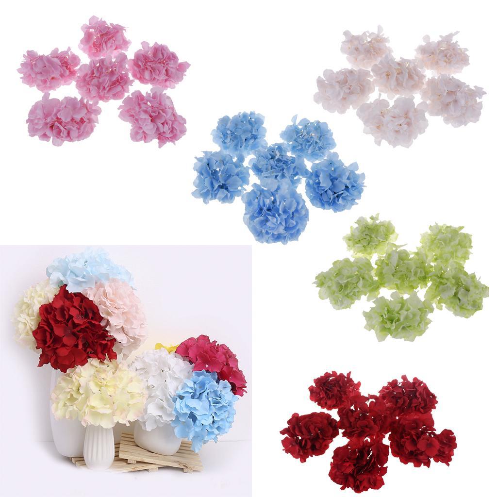 Artificial Silk Hydrangea Flowers Head Bouquet Wedding DIY Decor Red