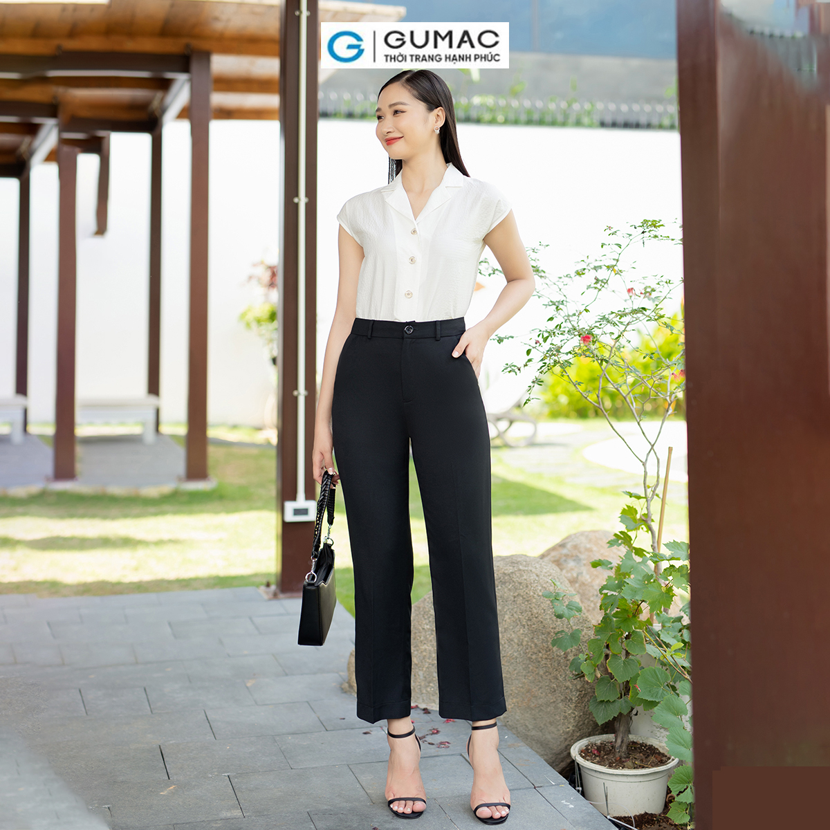 Quần tây nữ ống suông túi cơi sau tôn dáng thanh lịch công sở thời trang GUMAC QD07035