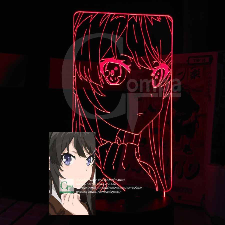 Đèn Ngủ Anime LED 3D Seishun Buta Yarou Mai Sakurajima ASBY0101 16 màu tùy chỉnh
