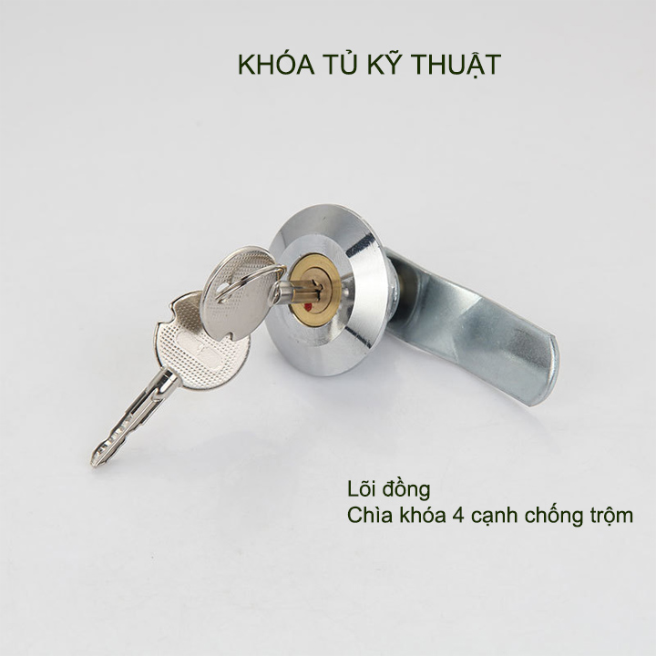 Khóa tủ kỹ thuật trong nhà MS401, lõi đồng kèm 2 chìa khóa 4 cạnh