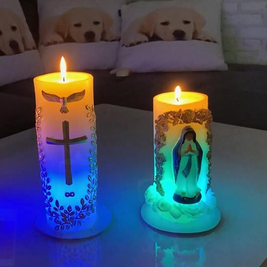 Trụ nến maria - nến thờ công giáo - đèn cầy mẹ maria - nến trang trí công giáo cao cấp candles shop