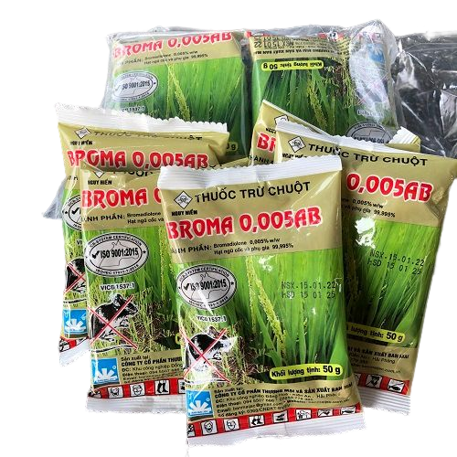 Combo 10 gói BẢ DIỆT CHUỘT TRỘN THÓC BROMA GÓI 50gr