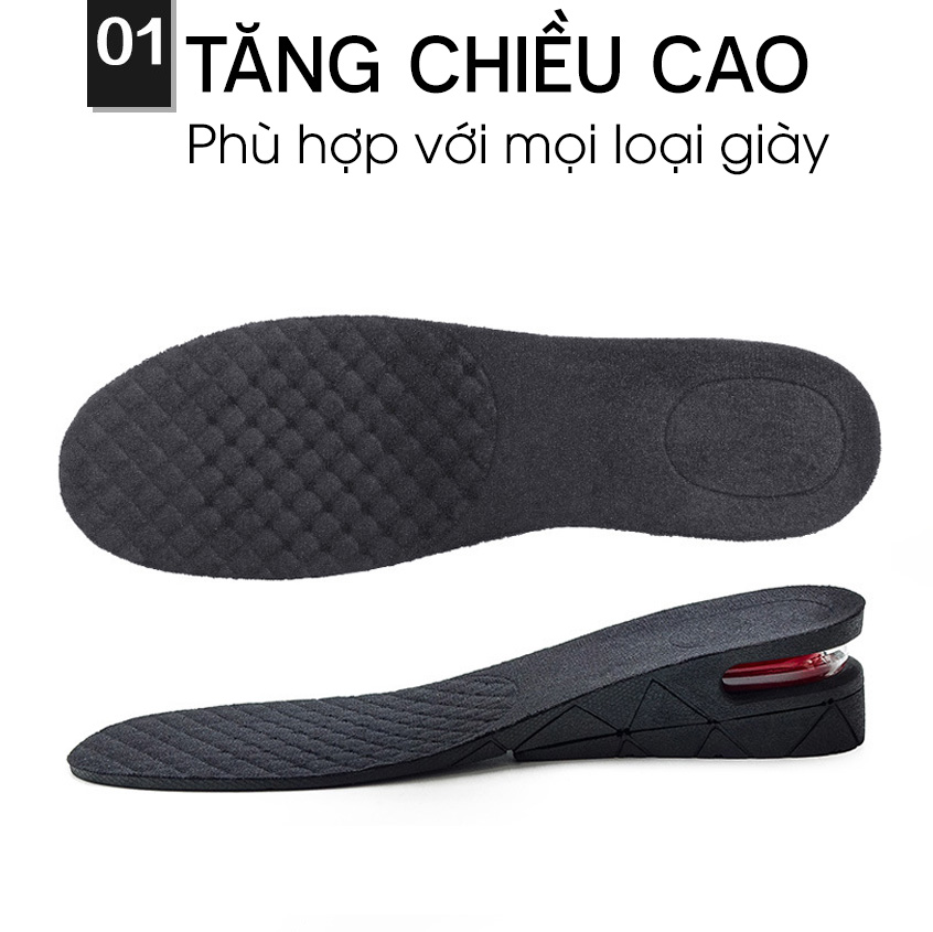 Lót giày tăng chiều cao có đệm khí,Cao 5m, Có lớp lót nỉ ngăn được mùi hôi chân-G5568