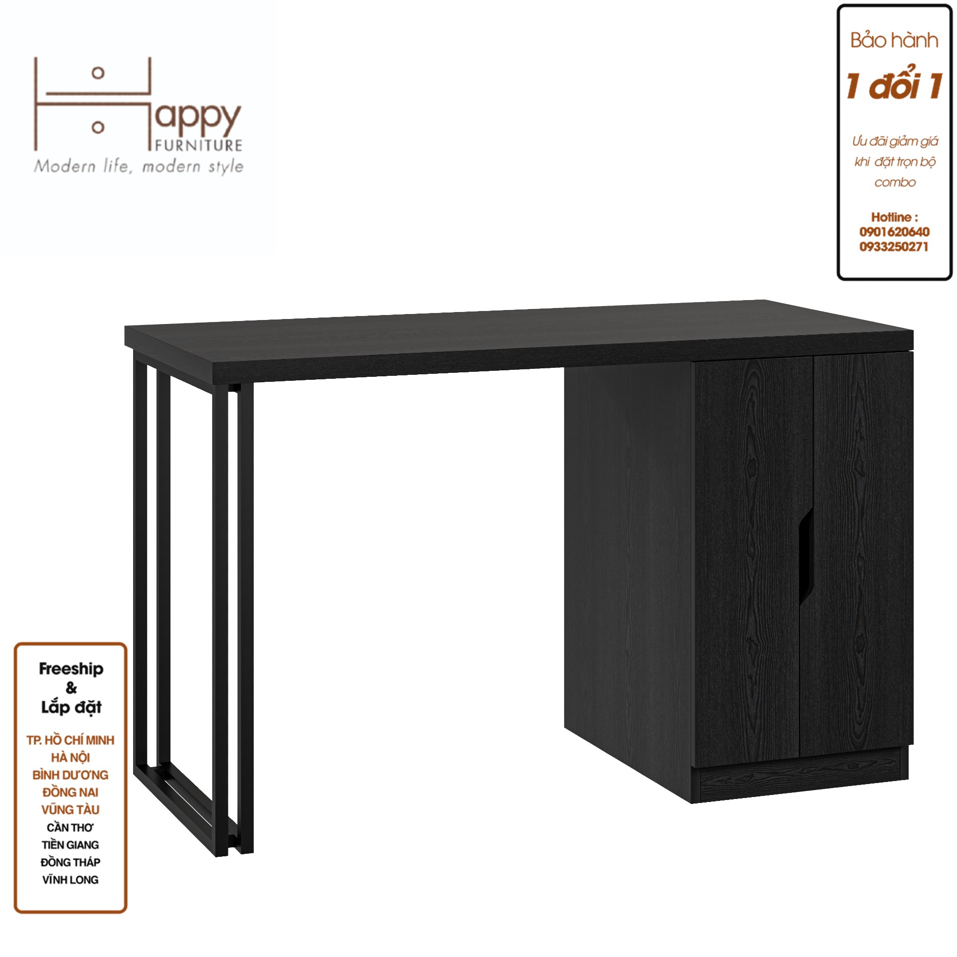 [Happy Home Furniture] DASH , Bàn làm việc - chân sắt , 120cm x 55cm x75cm ( DxRxC), BAN_030