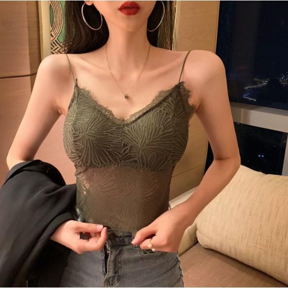 Áo Bra 2 Dây Ren Hoa Lót Mỏng Siêu Sexy Dáng Dài _NEW