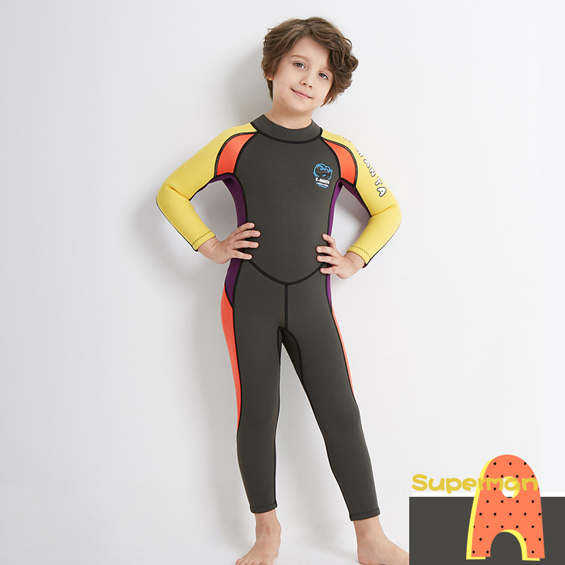 Hình ảnh Đồ bơi bé trai giữ nhiệt chất liệu cao su chống nắng Neoprene dày 2.5mm UPF50+ full body cho bé đến 33kg
