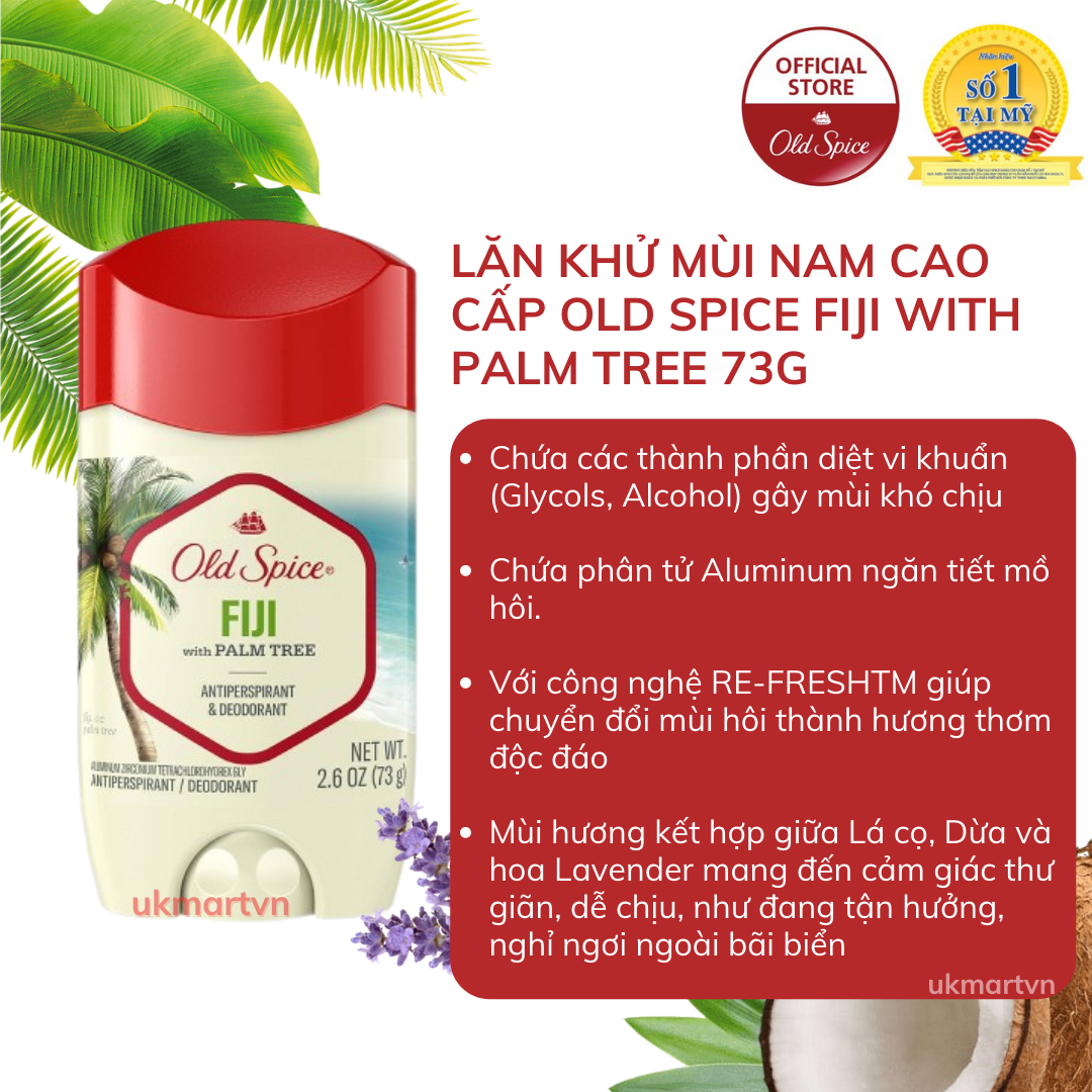 Sáp Khử Mùi Old Spice Ngăn Tiết Mồ Hôi Nhiều Mùi Hương Bearglove I Wolfthorn I Timber I Fiji 73g Chuẩn Chất Đàn Ông