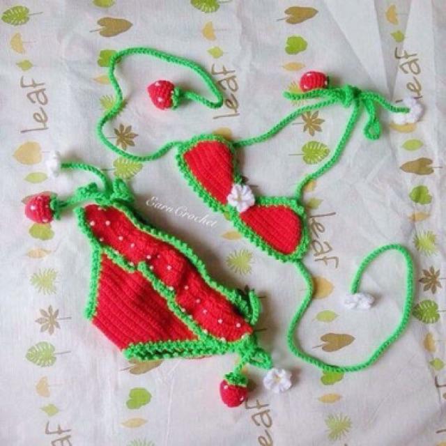 Set bikini len móc siêu cưng cho bé, inb size cho shop
