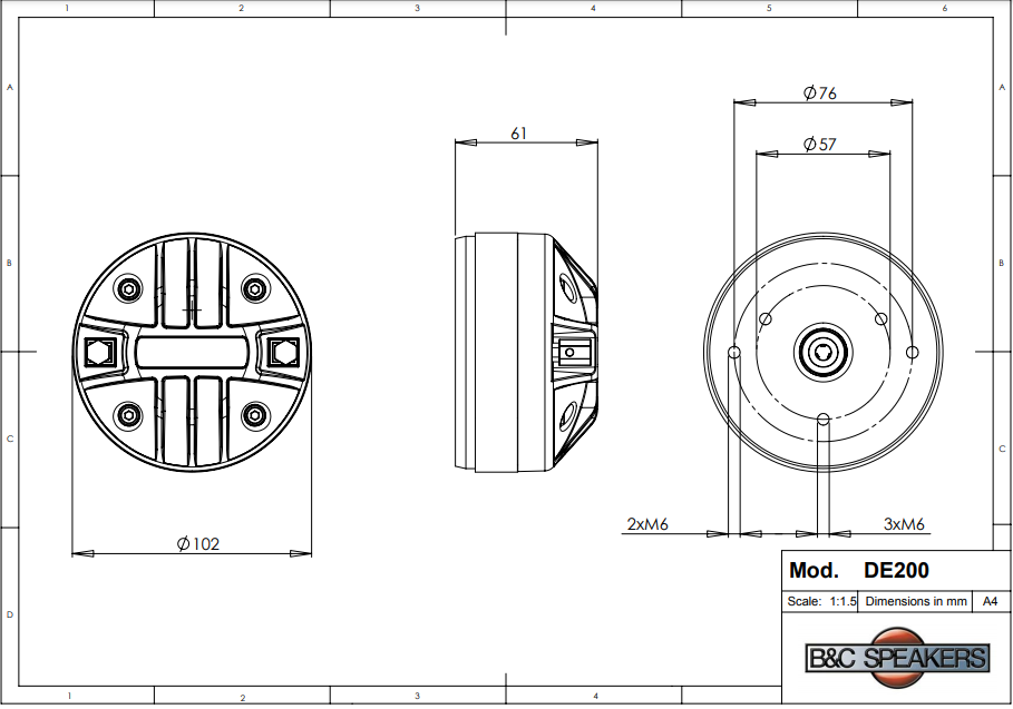 Loa Treble B&C SPEAKERS - ITALIA DE200 (1 cái)– Hàng Chính Hãng