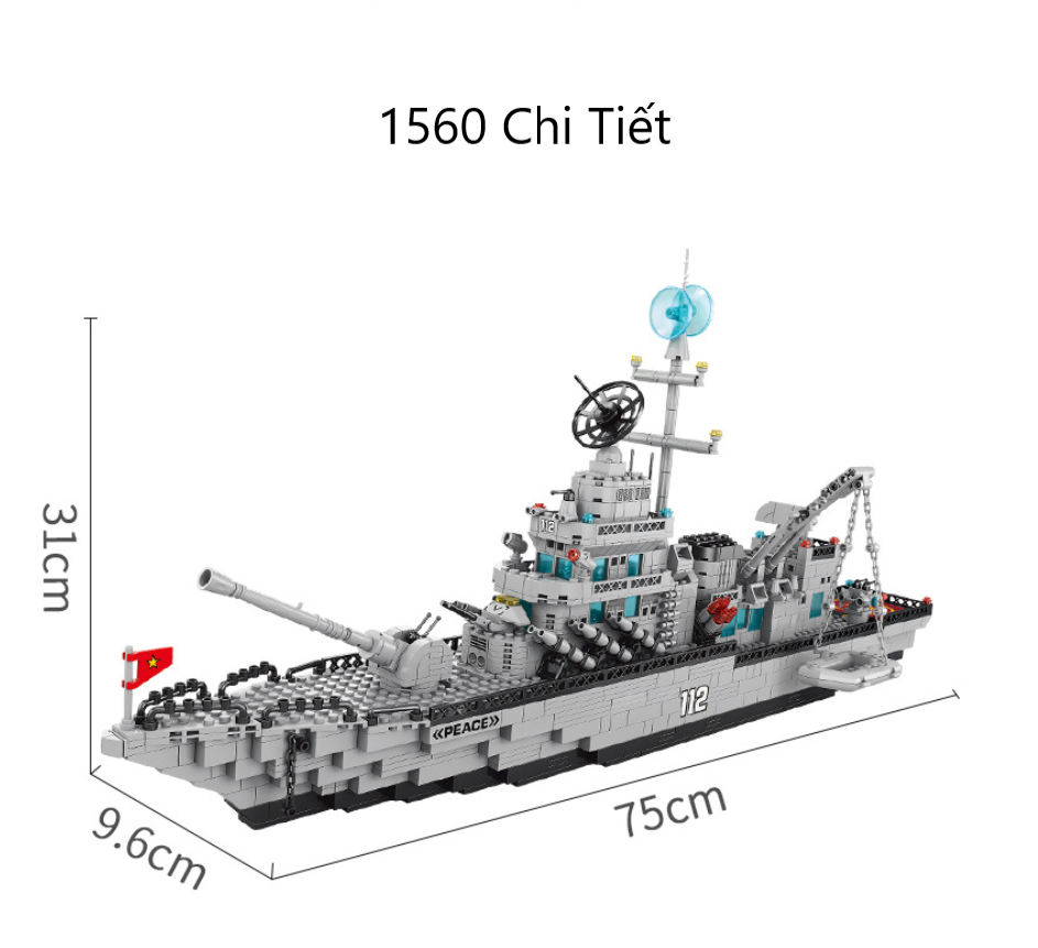 [1560 CHI TIẾT-Hộp Carton] BỘ ĐỒ CHƠI LẮP GHÉP XẾP HÌNH Mô Hình TÀU CHIẾN HẠM, CHIẾN THUYỀN PHÁT TRIỂN TƯ DUY CHO TRẺ