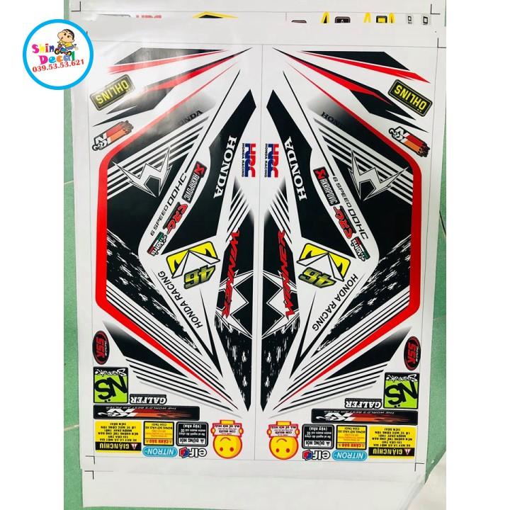 Tem rời winner 150 chữ W dán xe trắng