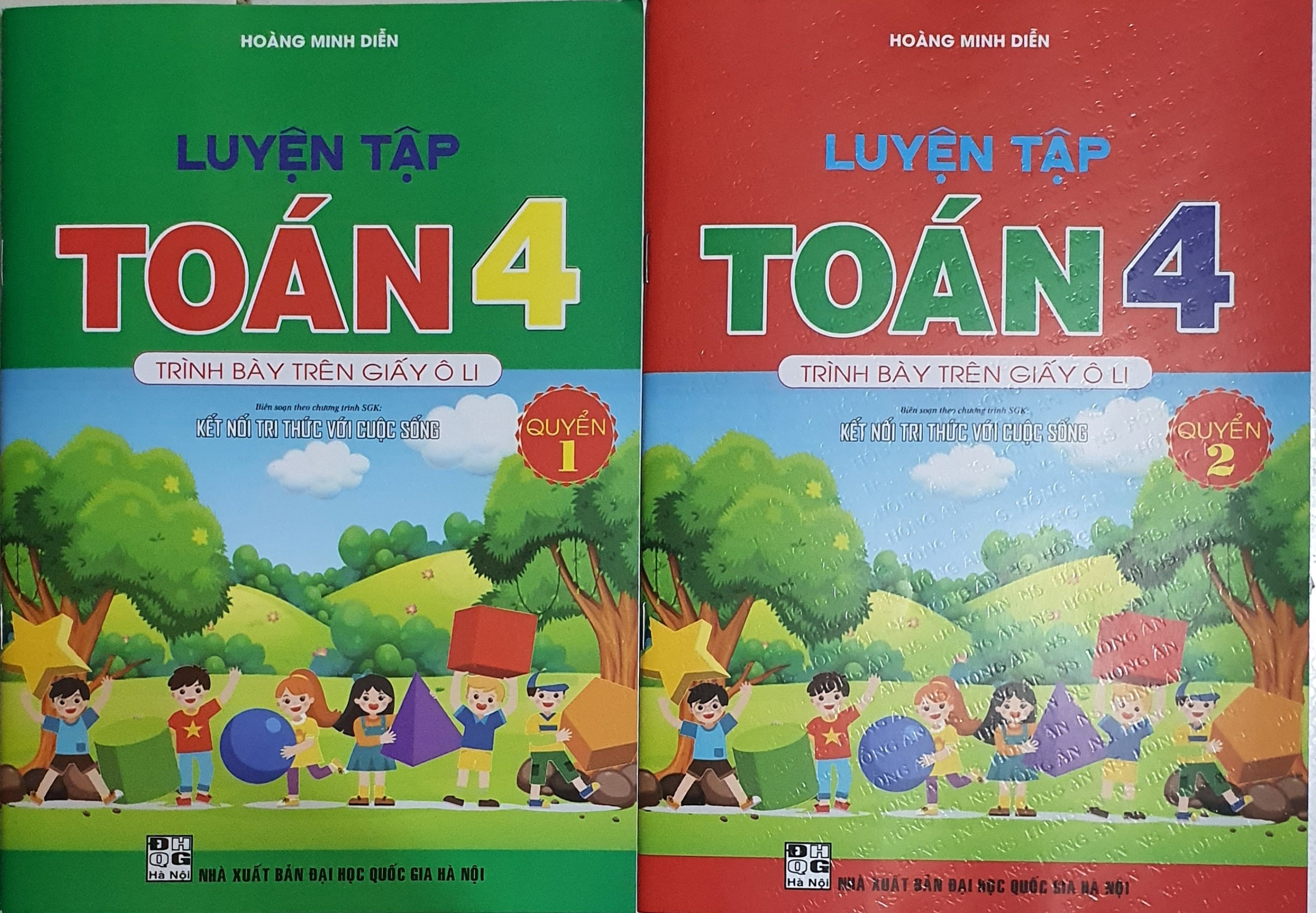 sách - combo luyện tập toán 4- trình bày trên giấy ô li (bám sát sgk kết nối tri thức - bộ 2 cuốn)