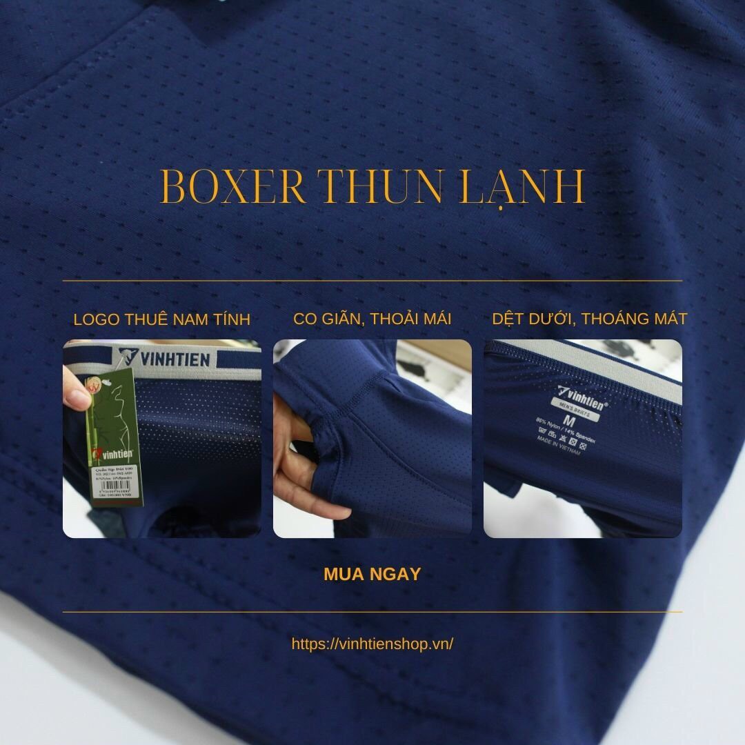 Combo 6 Quần Lót Boxer Nam Thun Lạnh Vĩnh Tiến QL - 04 - Nhiều Màu
