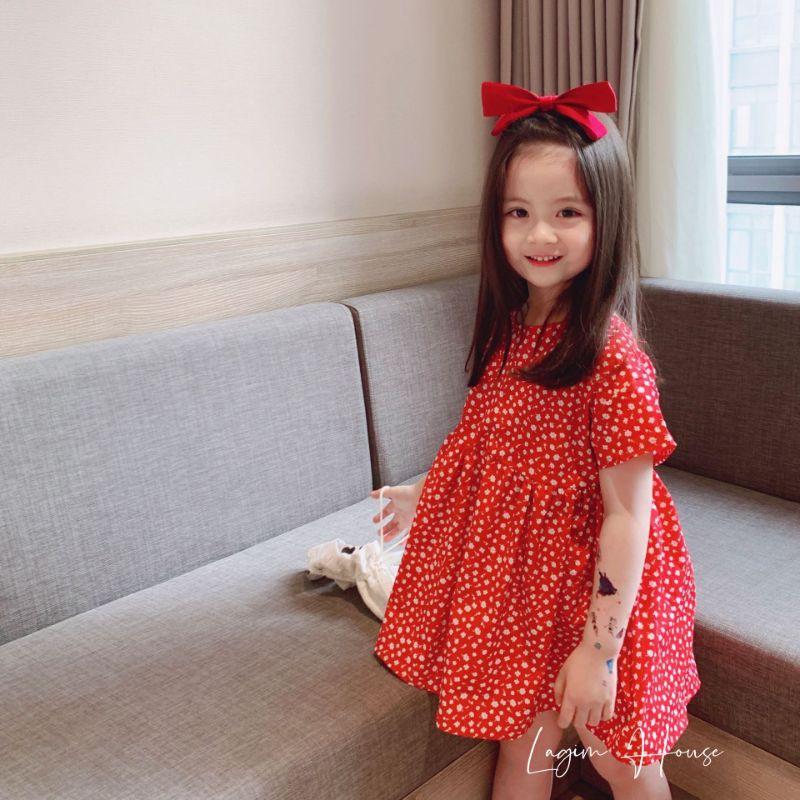 Váy Babydoll Buộc Dây Lưng Sau Cho Bé Gái- Lagim House