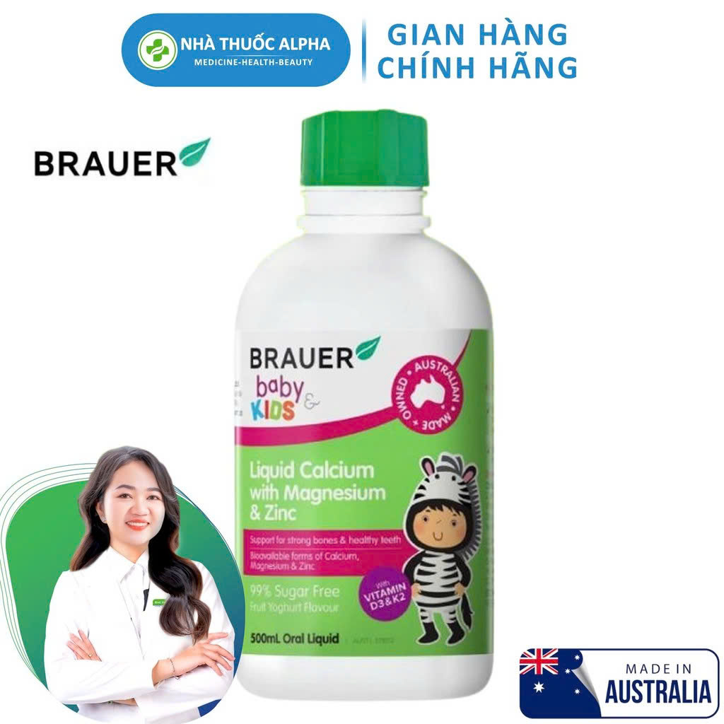 Siro Brauer Baby &amp; Kids Liquid Calcium with Magnesium &amp; Zinc 500mL