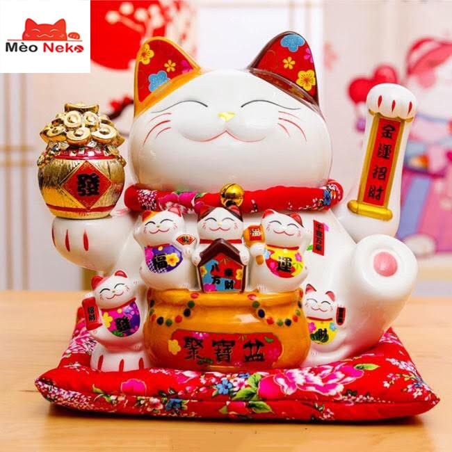 Mèo Thần Tài bằng sứ vẫy tay SIZE To