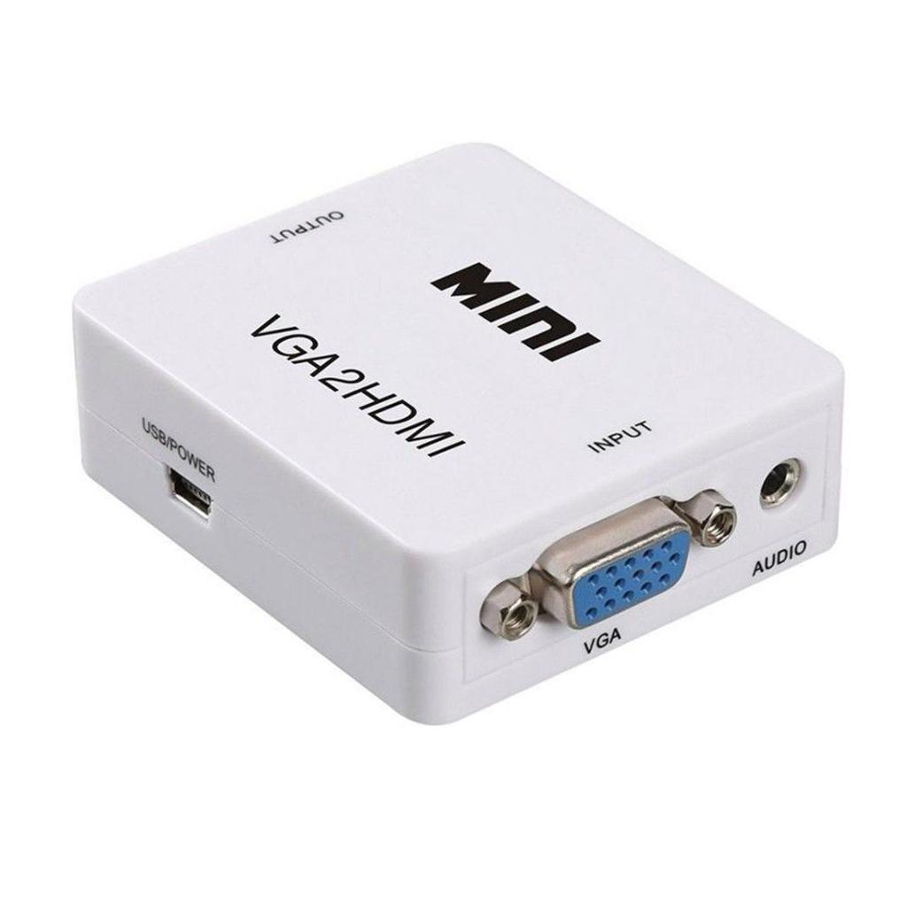 VGA to HDMI Female to Female Video Adapter Cable Converter w/ Audio HD1080P