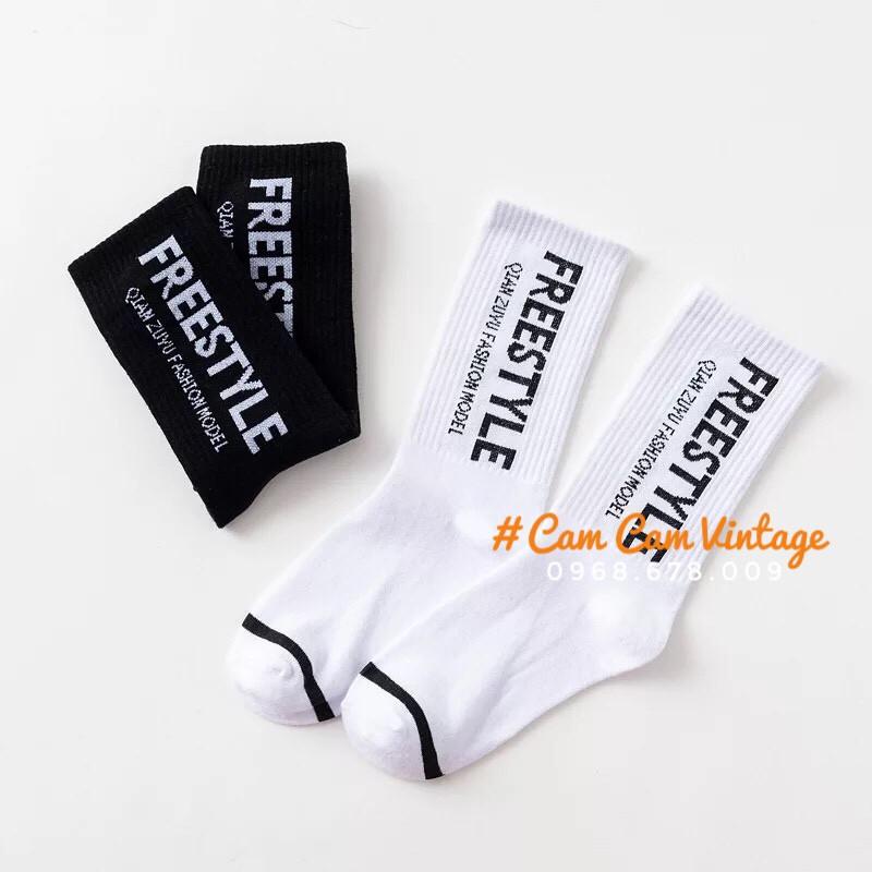 TẤT CAO CỔ NỮ VỚ CAO CỔ NAM  TẤT NAM TẤT UNISEX ULZZANG TRẮNG ĐEN FREESTYLE