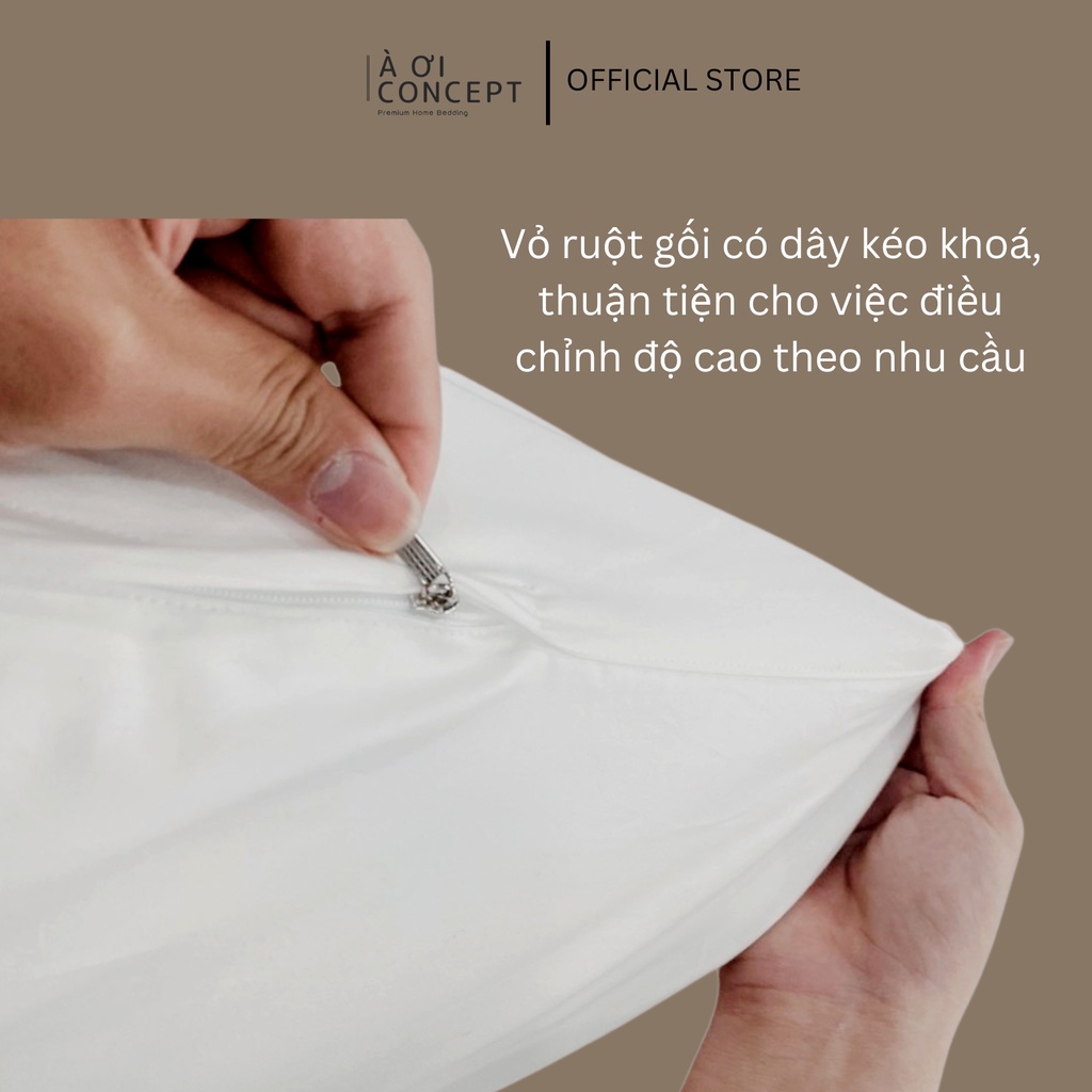 Ruột Gối Ôm Gòn Lông Vũ/ Bông Hạt Cao Cấp À Ơi Concept size 37x100 cm