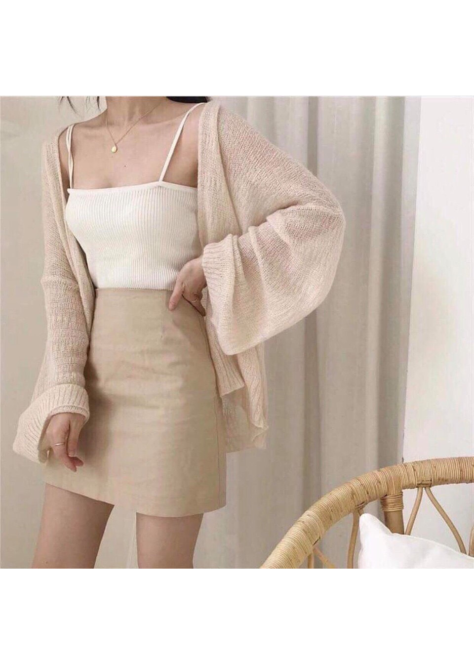 Áo Khoác Cardigan Len Dệt Mỏng