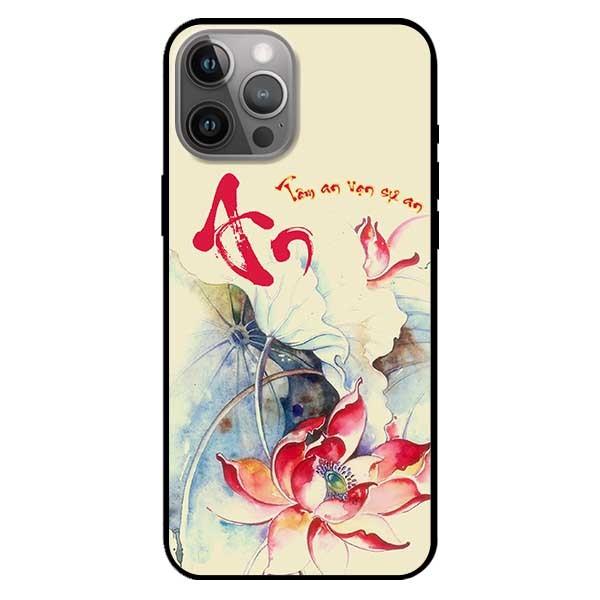Ốp lưng dành cho Iphone 12 Mini - Iphone 12 - Iphone 12 Pro - 12 Pro Max - mẫu Tâm An Sen Đỏ