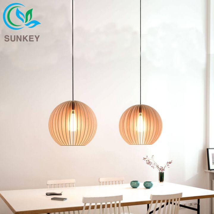 Đèn Gỗ Trang Trí Thả Trần Aion - Đường Kính 30cm - Chất Liệu Gỗ Plywood Cao Cấp - Bảo Hành 1 Năm