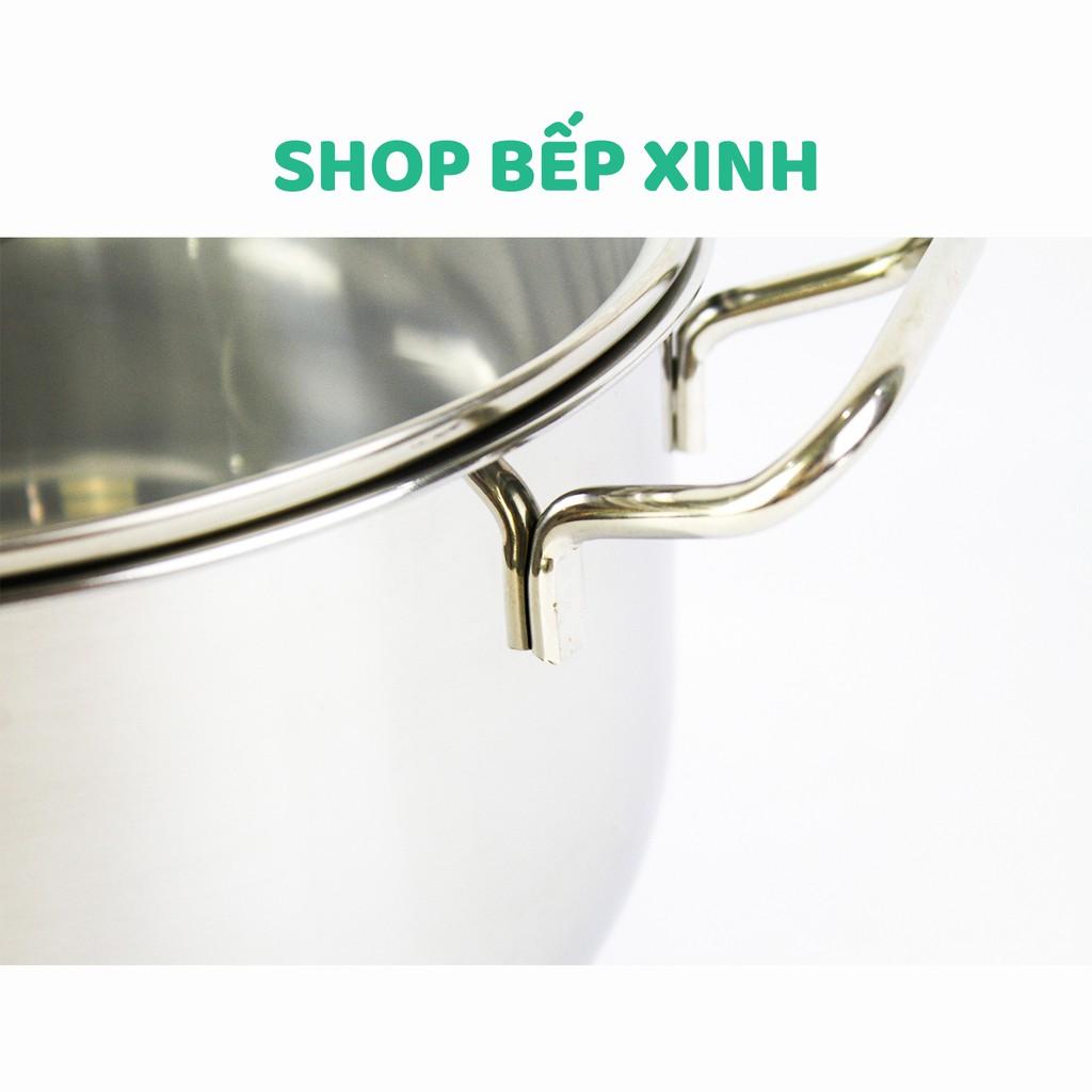 Bộ 4 nồi inox Fivestar 3 đáy bếp từ , inox 430 , nắp kính ( tặng 2 vá canh