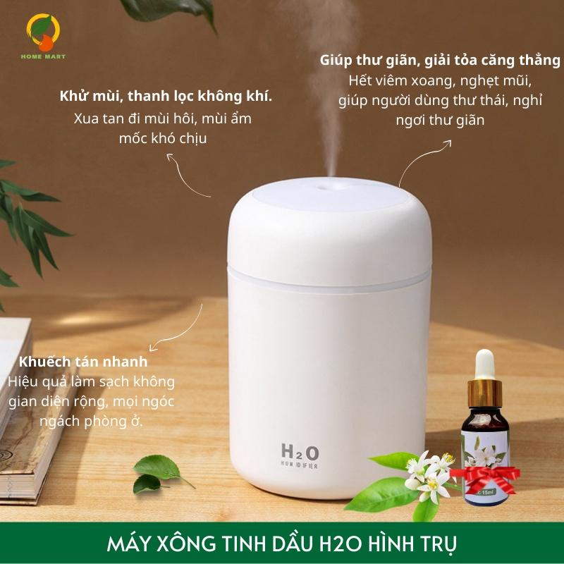 Máy phun sương tạo ẩm H2O máy xông tinh dầu tạo ẩm không khí, khuếch tán tinh dầu H20 Humidifier đèn LED 300ml