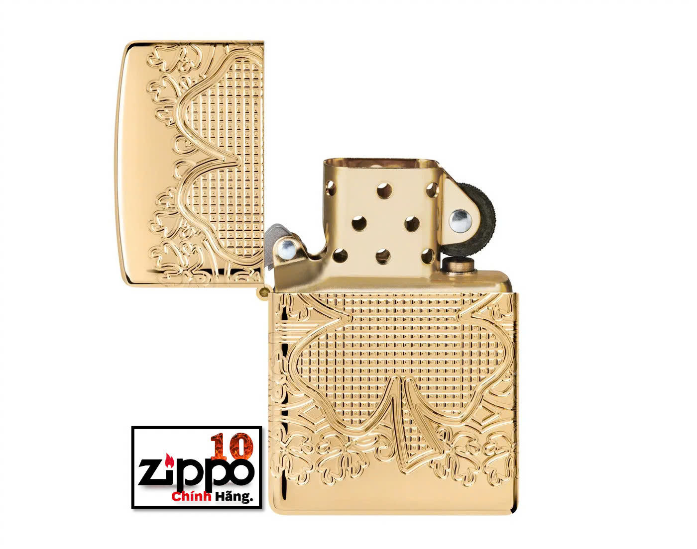 Bật lửa Zippo 46301 Lucky Clover Design - Chính hãng 100%