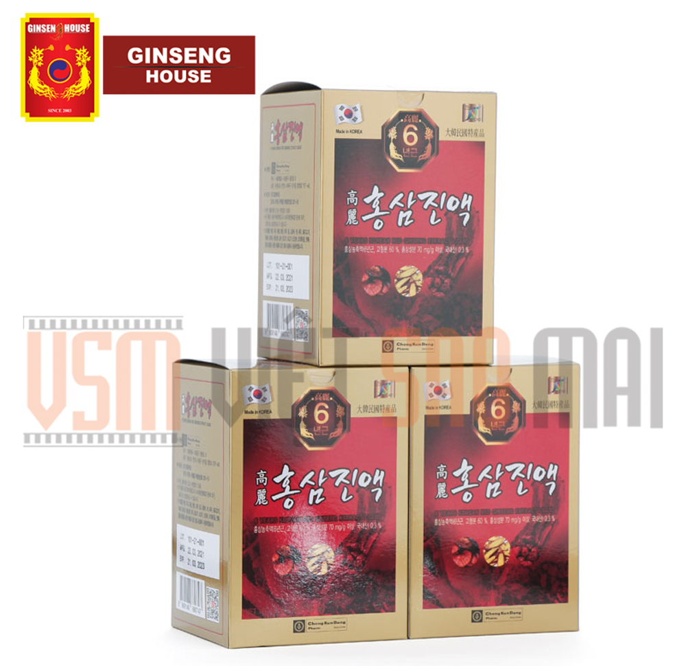 Thực Phẩm Chức Năng Chong Kun Dang Nước Hồng Sâm 6 Năm - 6 Years Korean Red Ginseng Eextract Liquid (70ml x 30 gói)