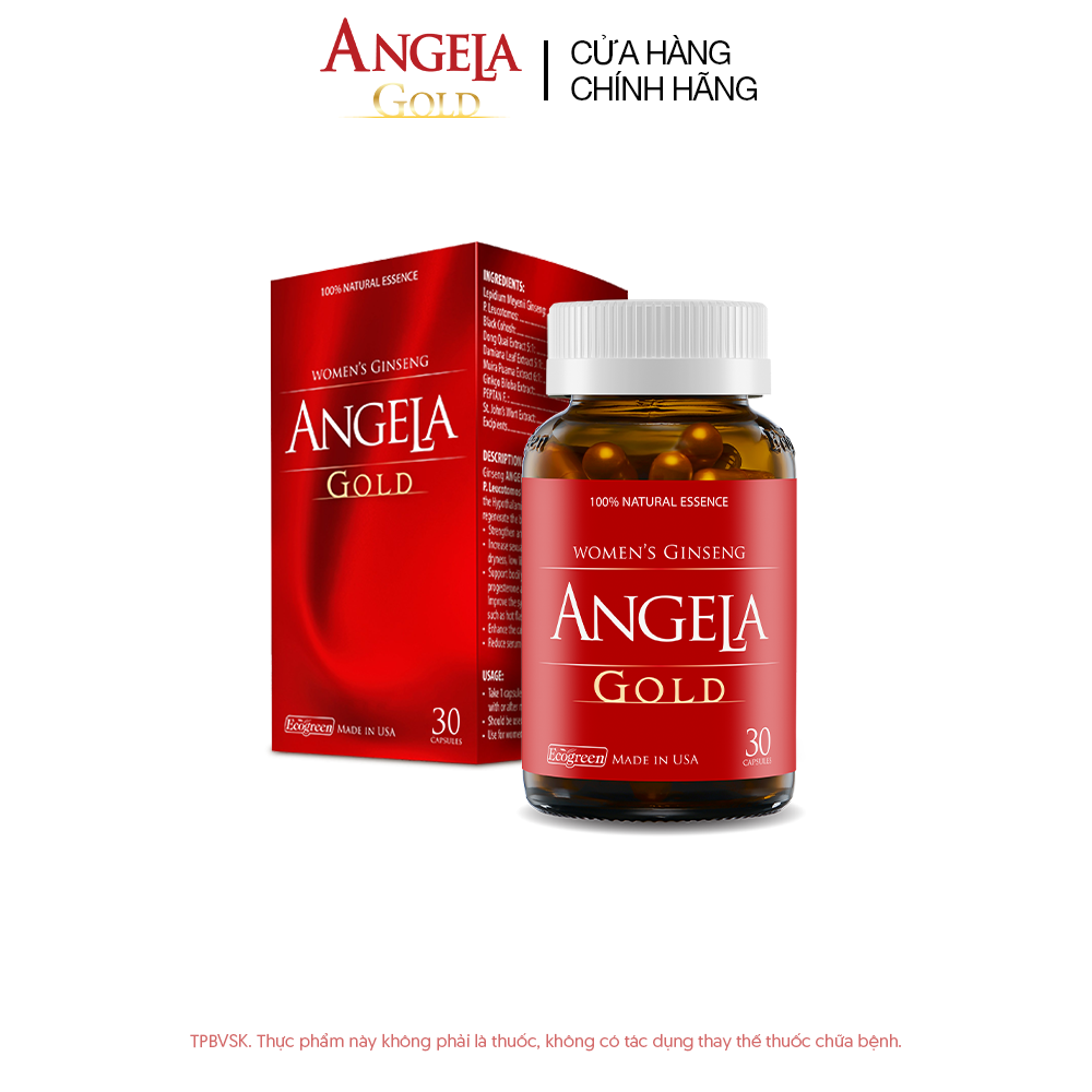 Viên uống ANGELA GOLD tăng cường sinh lý nữ với Lepidium Meyenii, P.Leucotomos (30 viên)